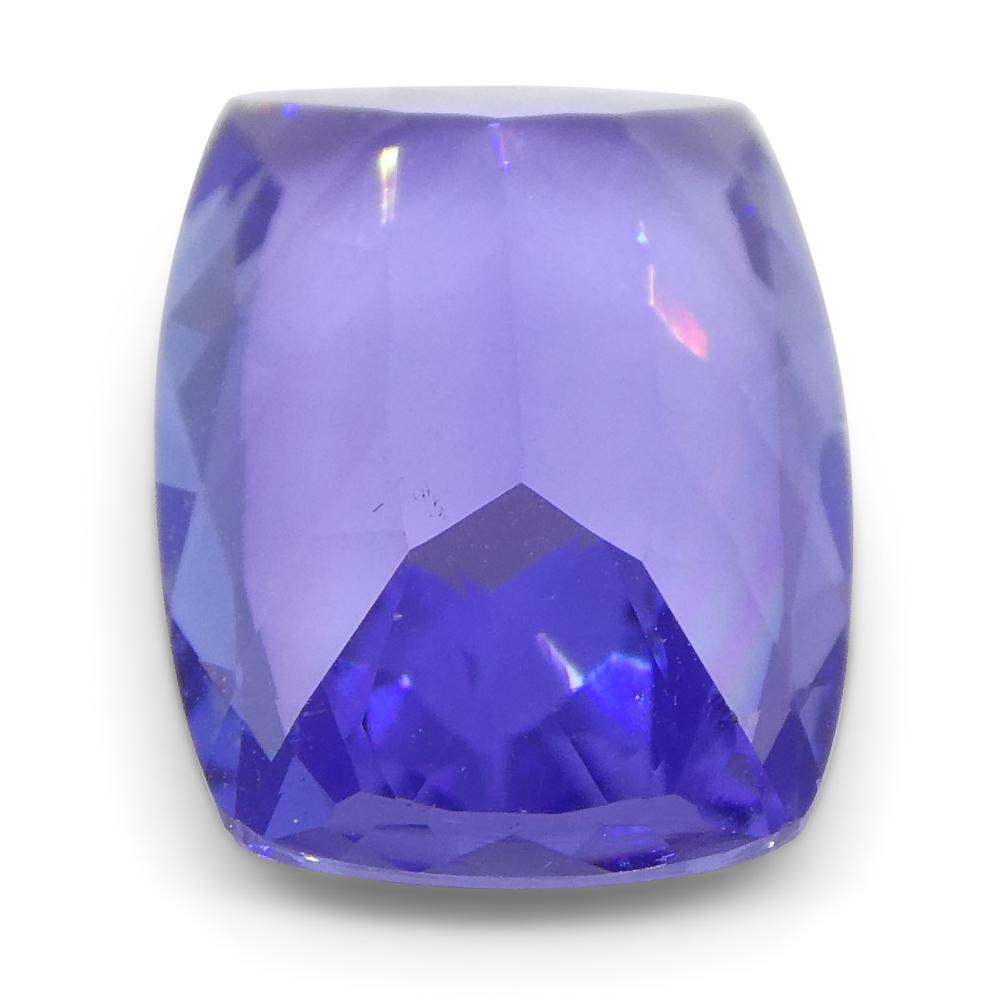 3.53ct Cushion Tanzanite from Tanzania, purplish-blue mixed cut gemstone by SkyJems Canadian gem specialists