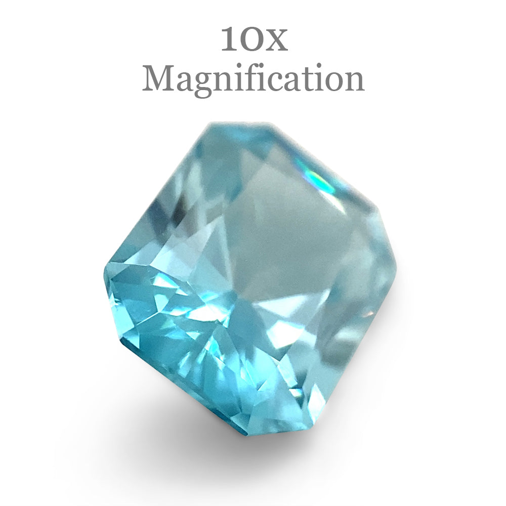 2.13ct Blue Zircon from Cambodia, Radiant Master Cut gemstone by SkyJems, premium unheated blue gem