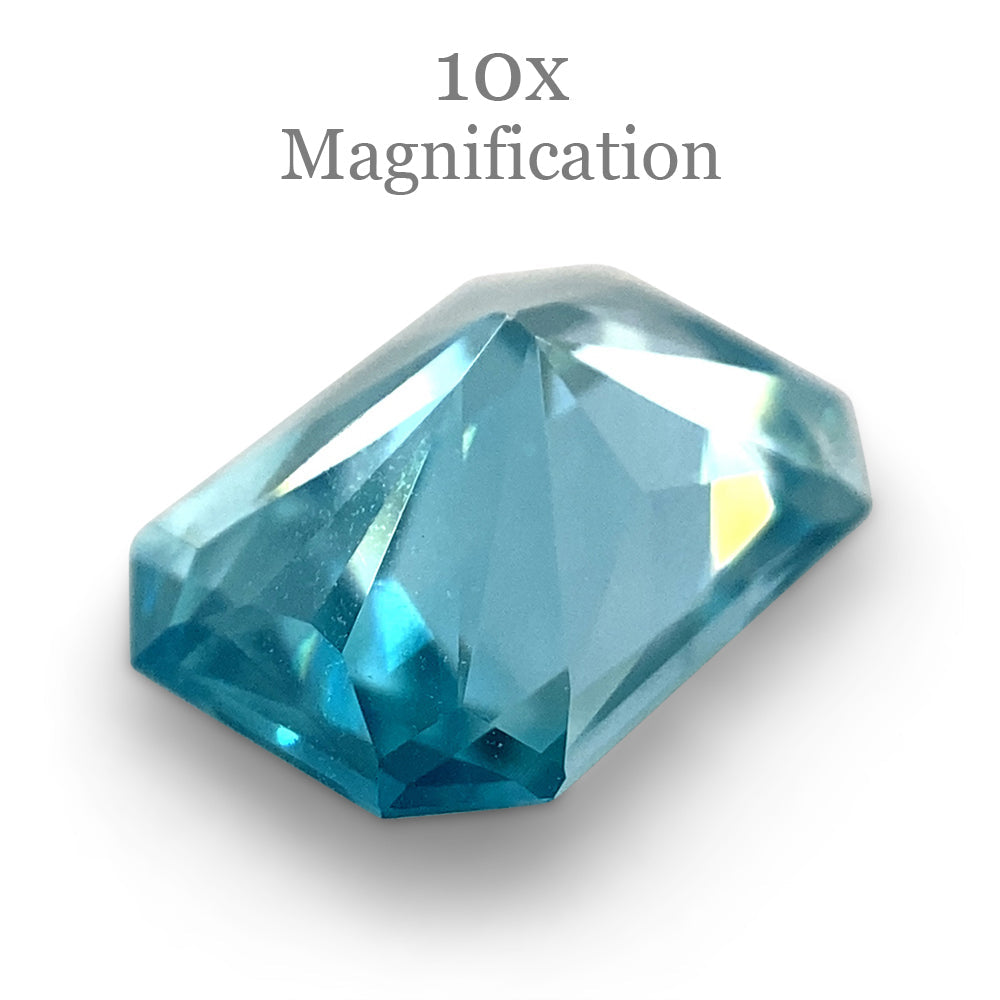 2.13ct Blue Zircon from Cambodia, Radiant Master Cut gemstone by SkyJems, premium brilliant blue gem