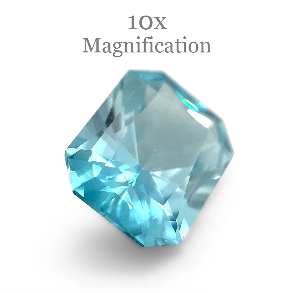 2.13ct Radiant Blue Zircon from Cambodia, Master Cut gemstone by SkyJems, premium unheated blue gem
