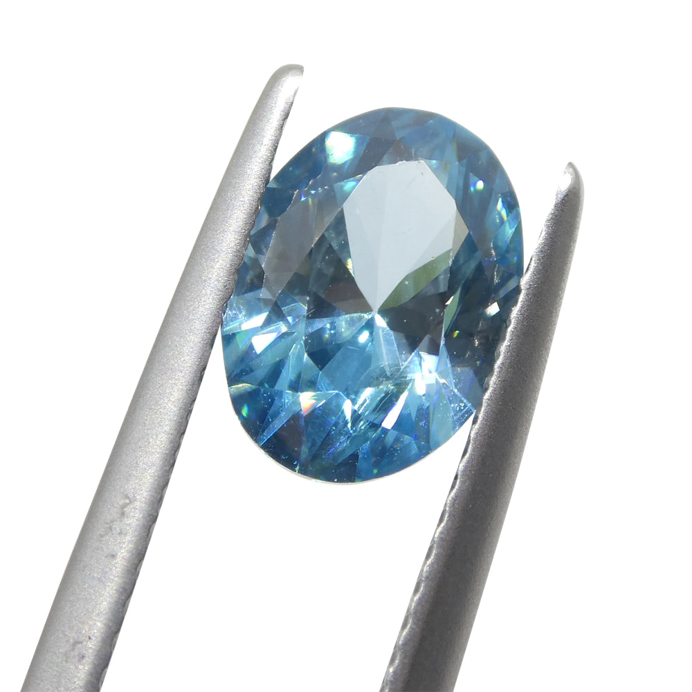 Zircon 2.58 cts 9.31 x 6.82 x 4.41 Oval Blue $520
