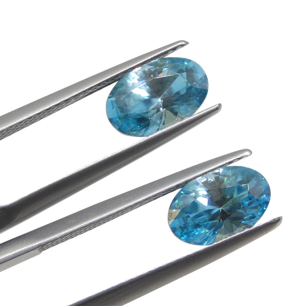 Zircon 4.21 cts 9.35 x 16.21 x 4.30 mm/ 9.29 x 6.23 x 4.25 Oval Blue $850