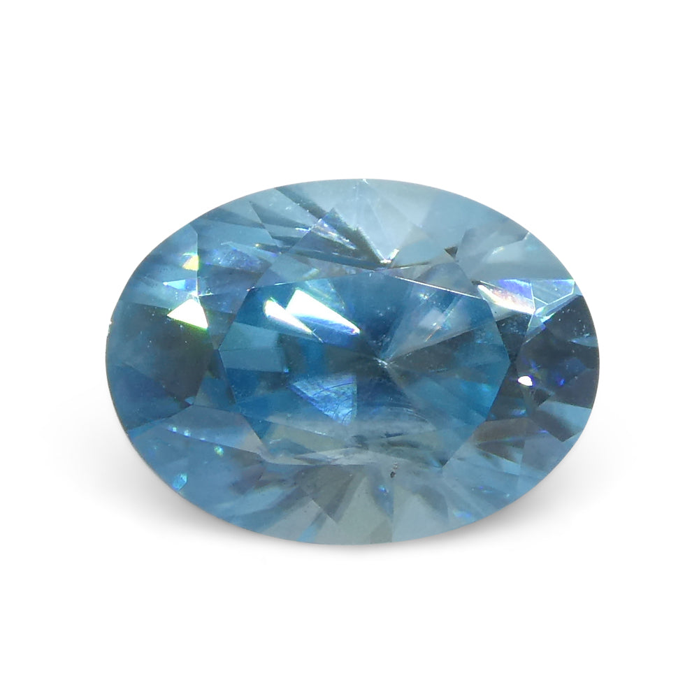 2.72ct Oval Diamond Cut Blue Zircon from Cambodia - Skyjems Wholesale Gemstones
