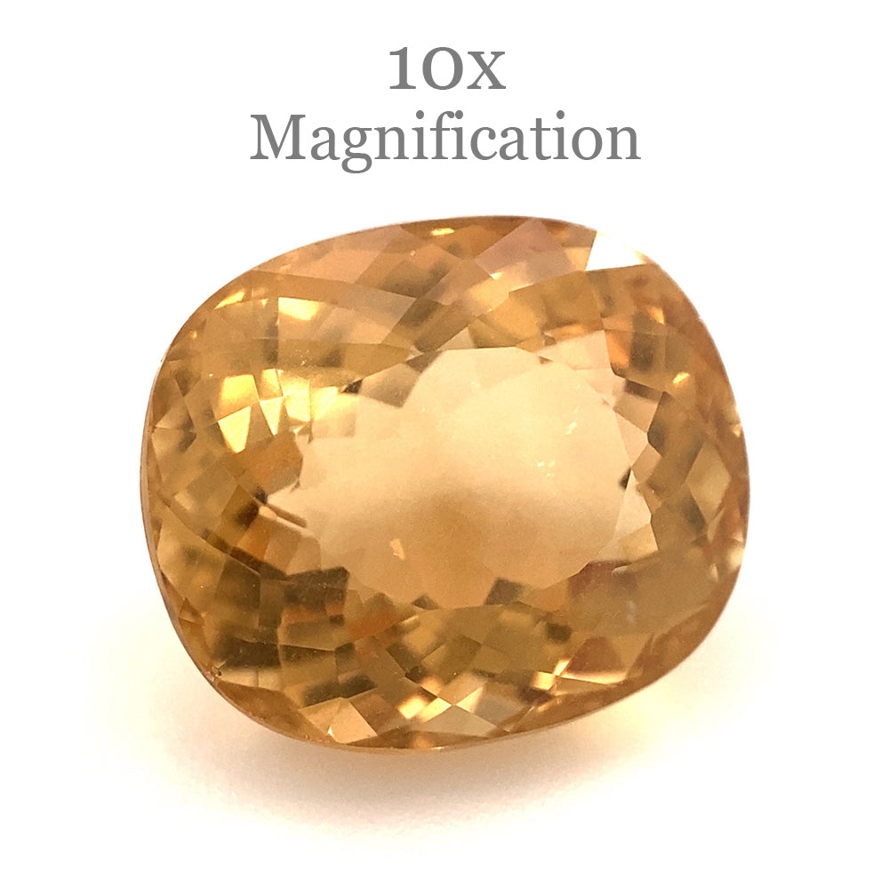 5.95ct Brazilian Golden Yellow Heliodor Beryl Cushion Cut Gemstone by SkyJems Canadian Gem Experts