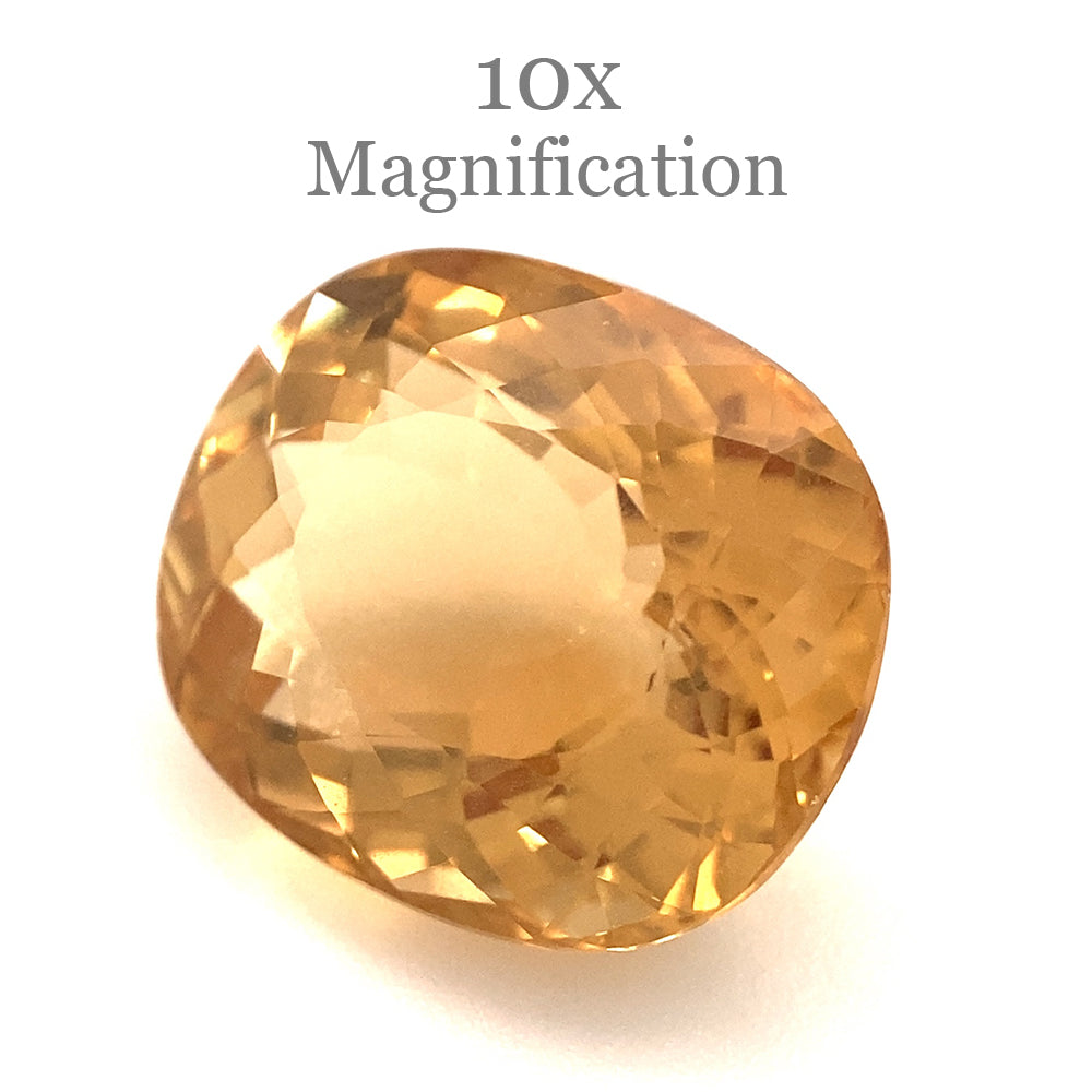 5.95ct Brazilian Golden Yellow Heliodor Beryl Cushion Cut Gemstone by SkyJems Canadian Gem Experts