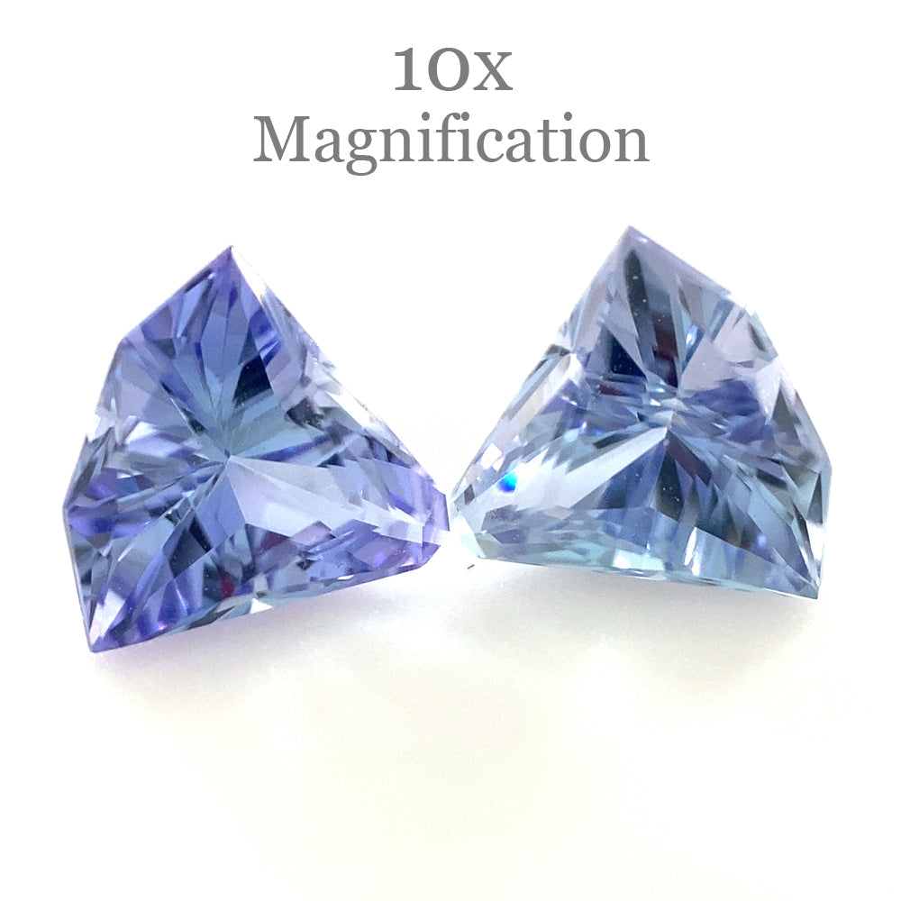 SkyJems 1.6ct Tanzanite Fan Precision Cut Pair, vibrant violet-blue gemstones from Tanzania, premium mixed cut