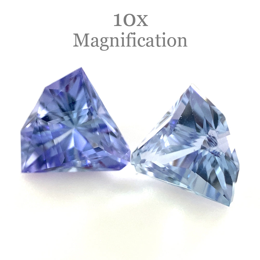 SkyJems 1.6ct Tanzanite Fan Precision Cut Pair, vibrant violet-blue gemstones from Tanzania, premium mixed cut