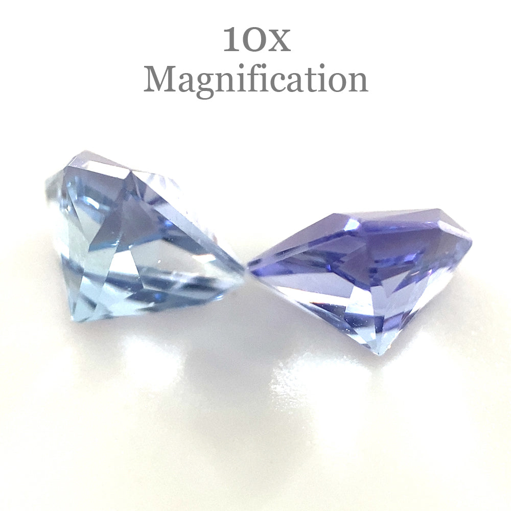 SkyJems 1.6ct Tanzanite Fan Precision Cut Pair, vivid violet-blue gemstones from Tanzania, premium mixed cut