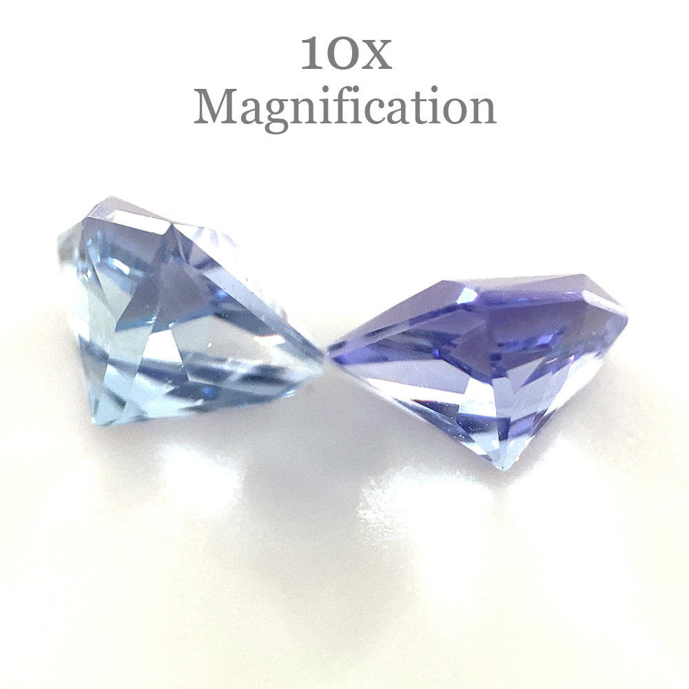 SkyJems 1.6ct Tanzanite Precision Cut Fan Pair: Vibrant Violet-Blue Gemstone from Tanzania, Cushion-Cut Elegance