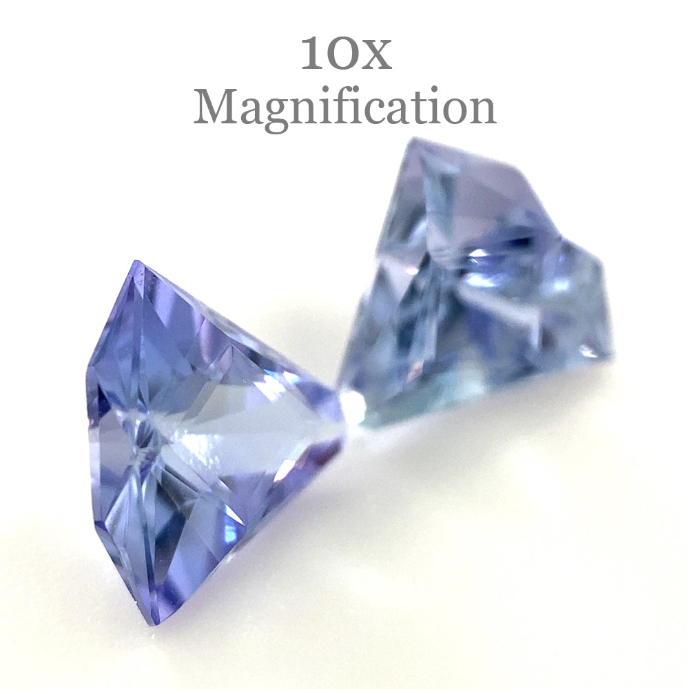 SkyJems 1.6ct Tanzanite Fan Precision Cut Pair, vibrant violet-blue gemstones from Tanzania, premium mixed cut