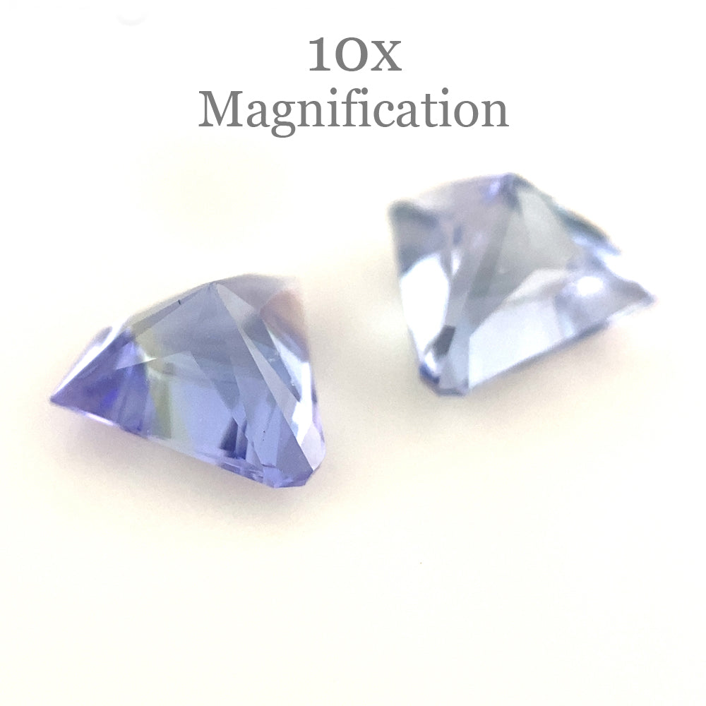 SkyJems 1.6ct Tanzanite Fan Precision Cut Pair: Vibrant Violet-Blue Gemstone from Tanzania, Collector's Gem