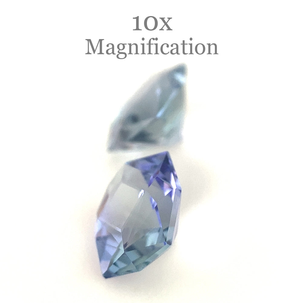 SkyJems 2.5ct Cushion Tanzanite Precision Cut Pair from Tanzania, vivid violet-blue gemstone duo
