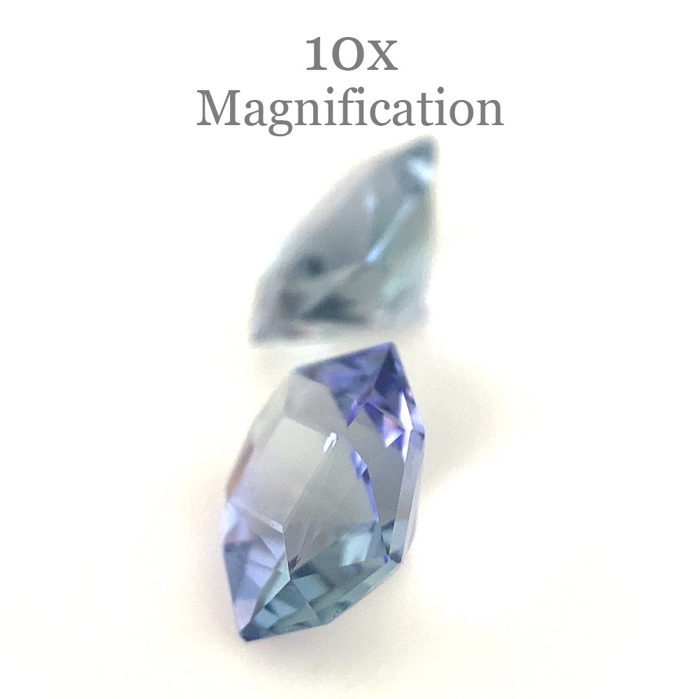 SkyJems 2.5ct Cushion Tanzanite Precision Cut Pair from Tanzania, vibrant violet-blue gemstone duo