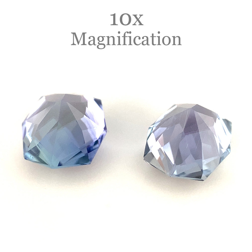 SkyJems 2.5ct Cushion Tanzanite Precision Cut Pair from Tanzania, violet-blue gemstone for fine jewelry
