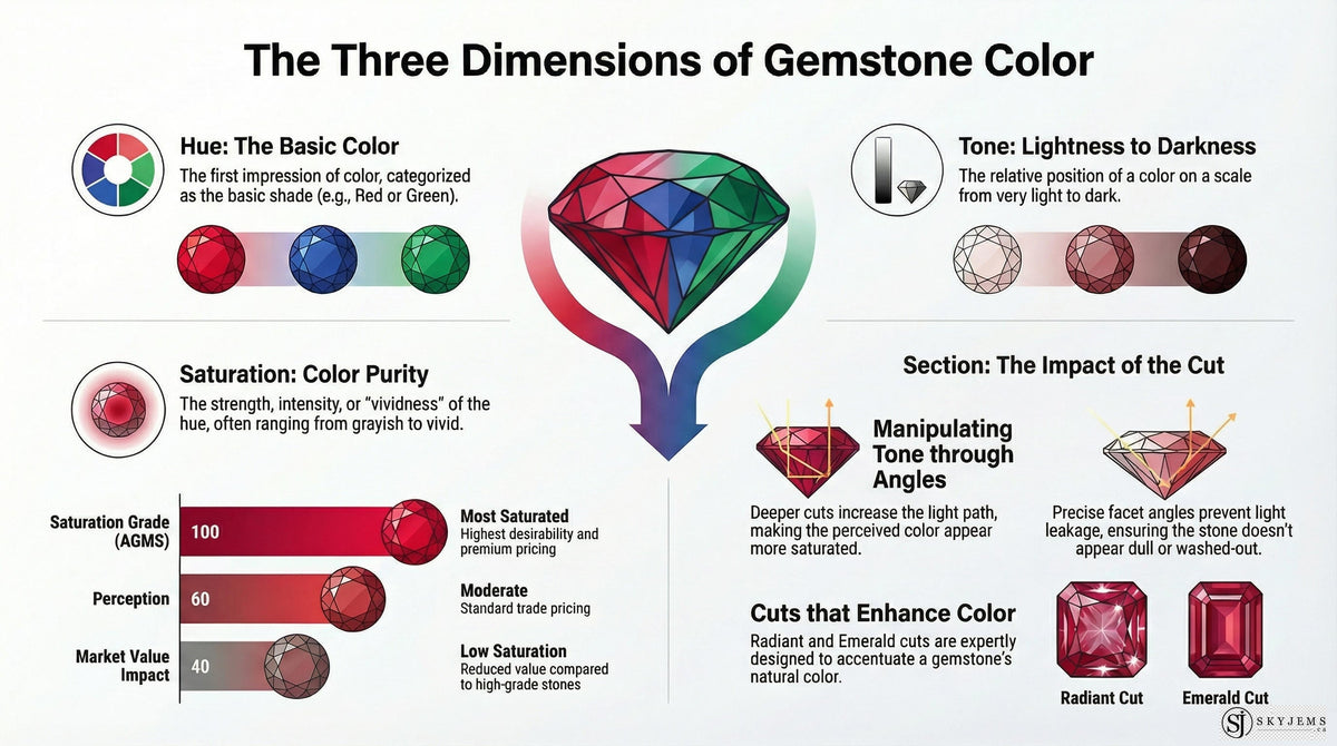 Understanding Gemstone Colour: Hue, Tone, and Saturation