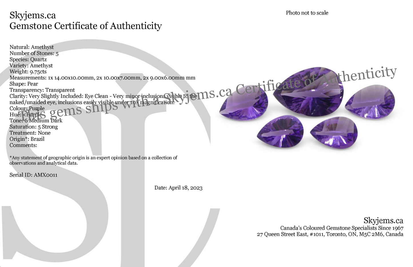 9.75ct Pear Amethyst 'Gloria' Fantasy/Fancy Cut Pair - Skyjems Wholesale Gemstones