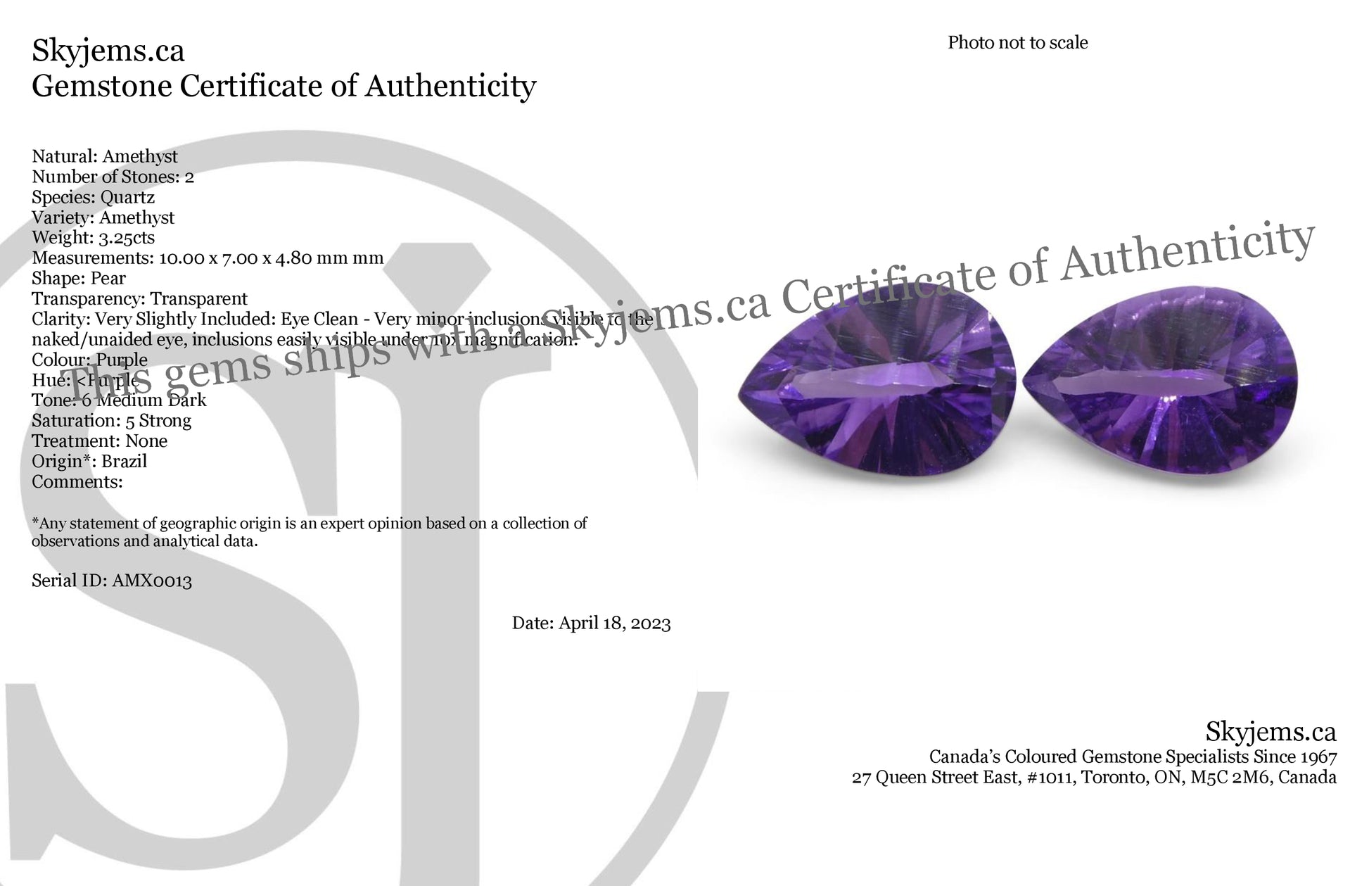 3.25ct Pear Amethyst 'Gloria' Fantasy/Fancy Cut Pair - Skyjems Wholesale Gemstones