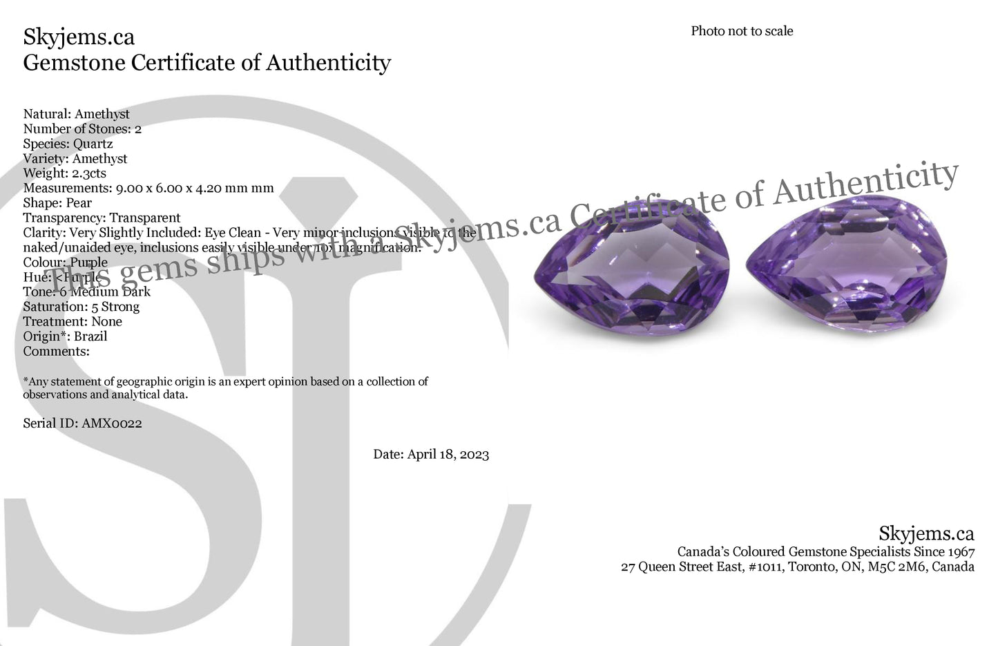 2.30ct Pear Amethyst 'Bridget' Fantasy/Fancy Cut Pair - Skyjems Wholesale Gemstones