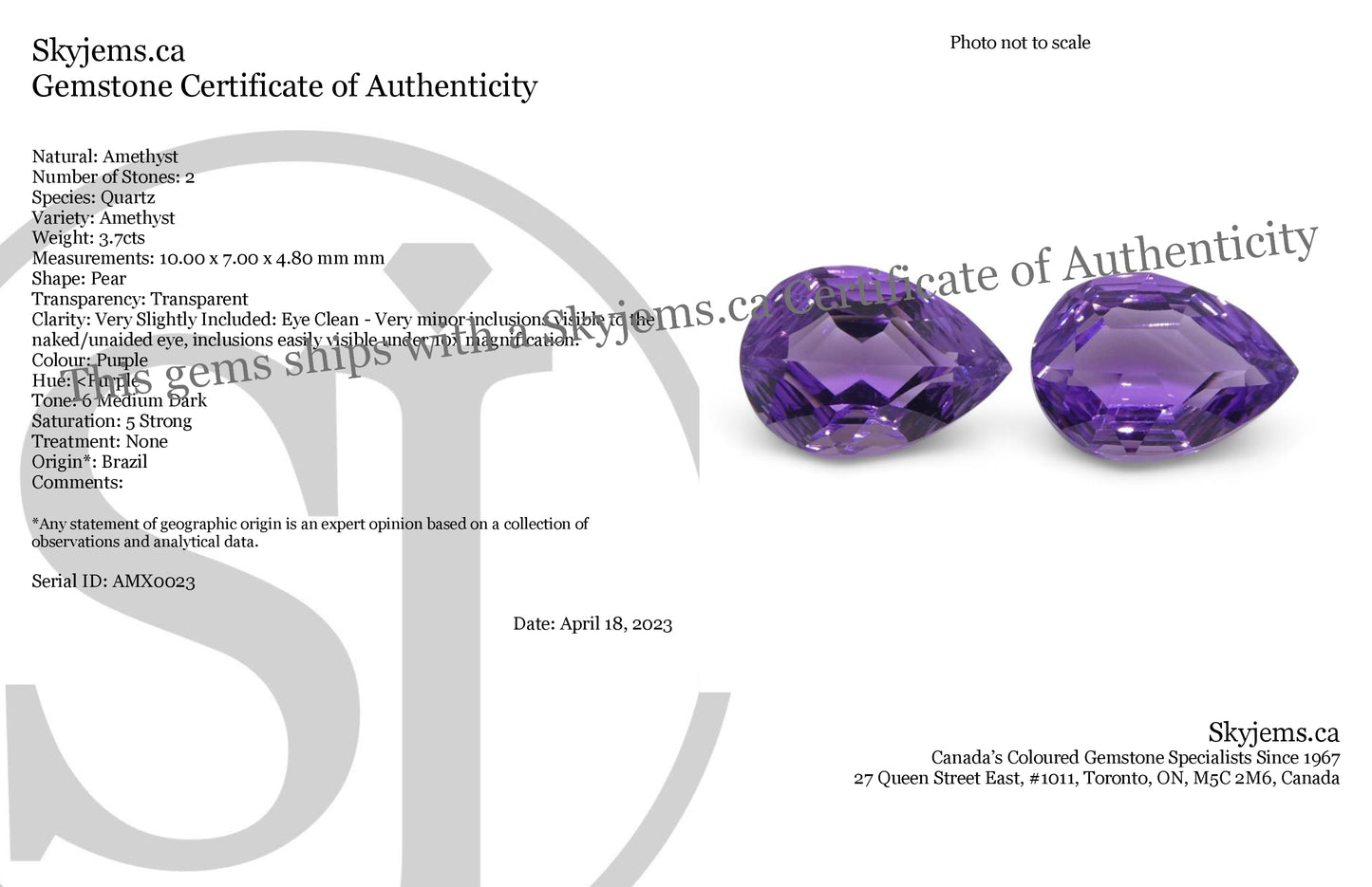 3.70ct Pear Amethyst 'Bridget' Fantasy/Fancy Cut Pair - Skyjems Wholesale Gemstones