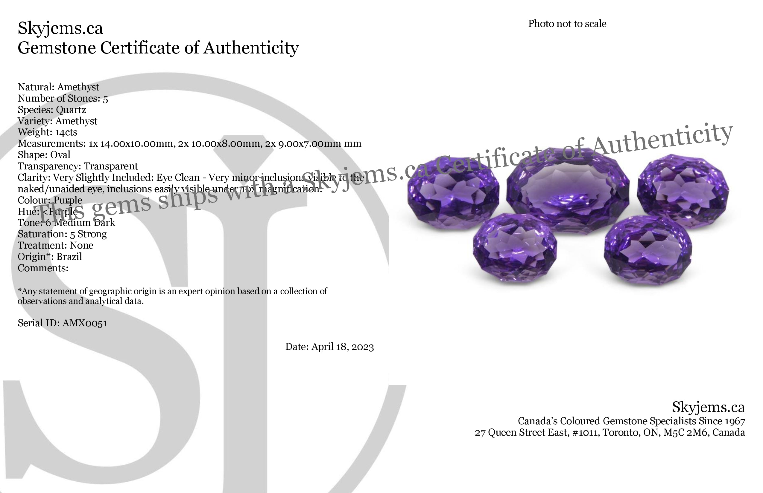 SkyJems 14ct Oval Purple Amethyst from Brazil, Fantasy Cut Matching Gemstone Pair in Precision Setting