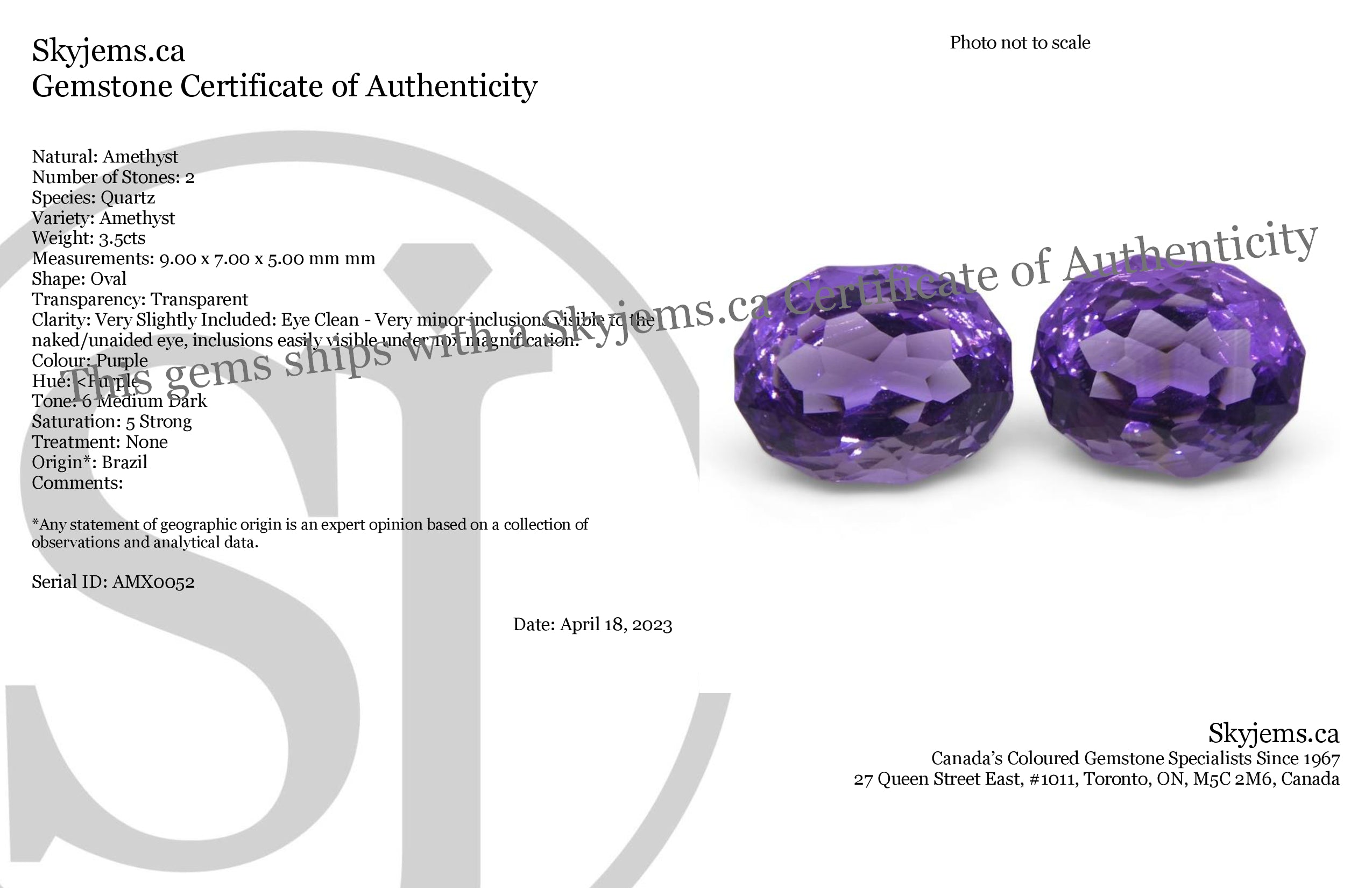 3.50ct Oval Amethyst 'Ruth' Fantasy/Fancy Cut Pair - Skyjems Wholesale Gemstones