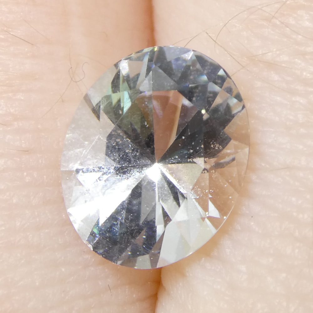 2-carat oval blue Brazilian aquamarine, unheated natural gemstone from SkyJems' premium loose stone collection