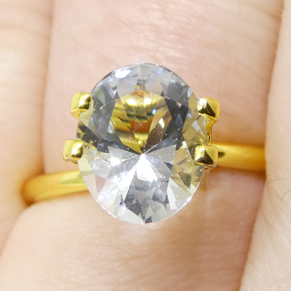 2-carat oval blue Brazilian aquamarine, unheated natural gemstone from SkyJems' premium loose stone collection