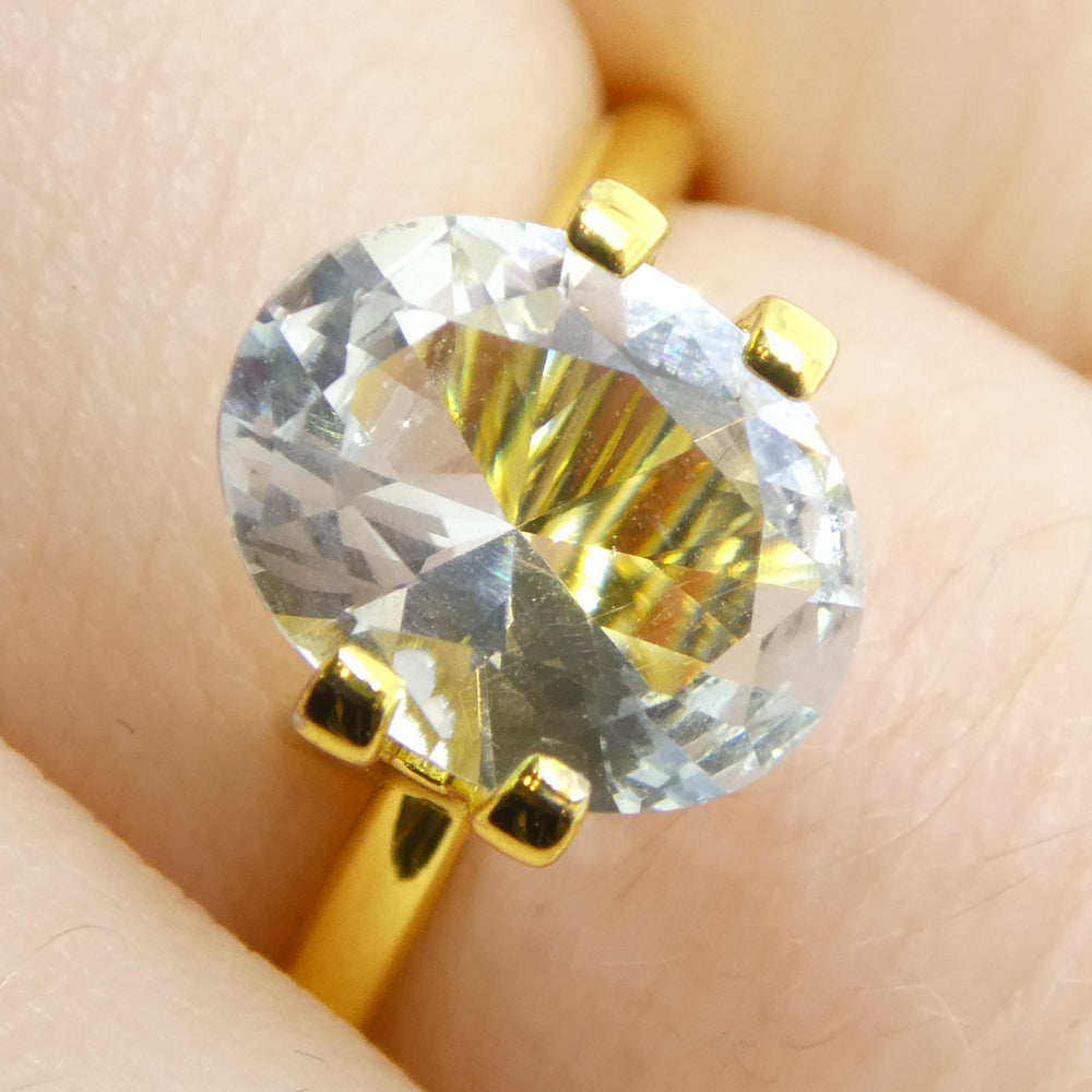 SkyJems 1.69ct Oval Blue Aquamarine from Brazil, unheated natural gemstone with brilliant cut and soft azure hue
