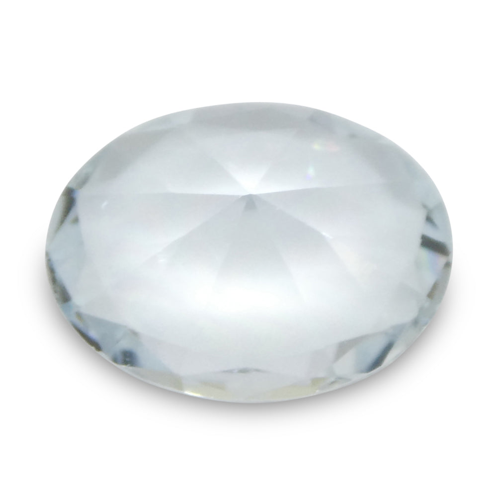 SkyJems 1.69ct Oval Blue Aquamarine from Brazil, unheated natural gemstone with brilliant cut and soft azure hue
