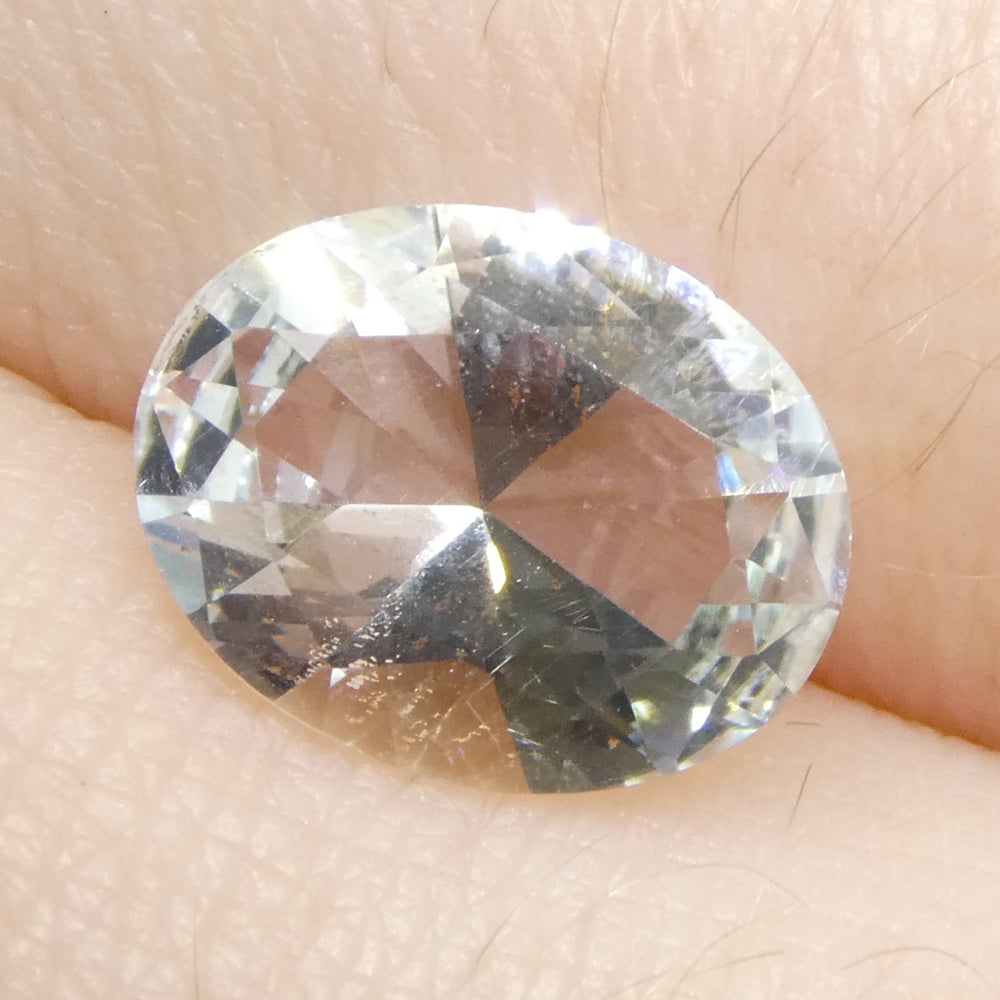 SkyJems 1.69ct Oval Blue Aquamarine from Brazil - Unheated Natural Beryl Gemstone with Brilliant Cut