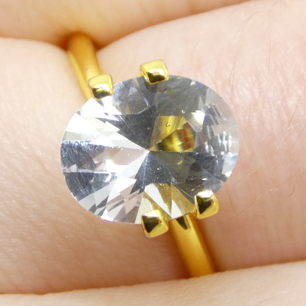 SkyJems 1.73ct Oval Blue Aquamarine from Brazil, unheated natural gemstone with brilliant cut and soft azure hue