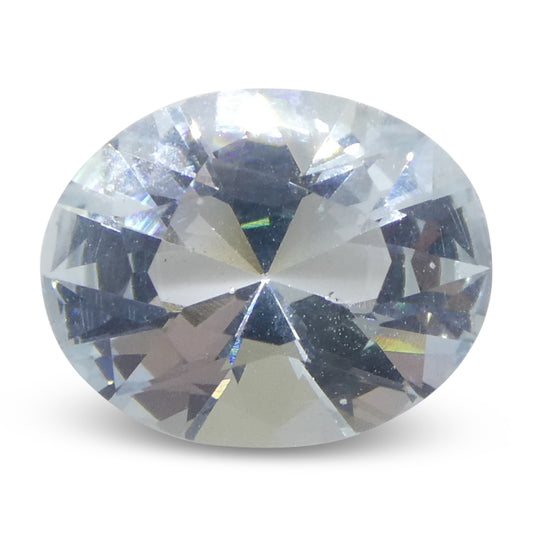 1.73ct Oval Blue Aquamarine from Brazil Unheated - Skyjems Wholesale Gemstones