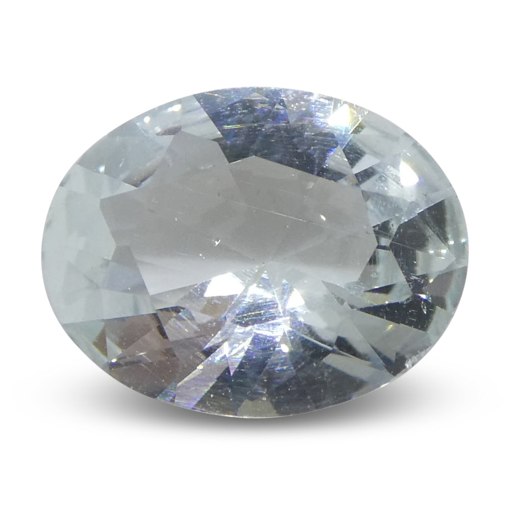 1.69ct Oval Blue Aquamarine from Brazil Unheated - Skyjems Wholesale Gemstones