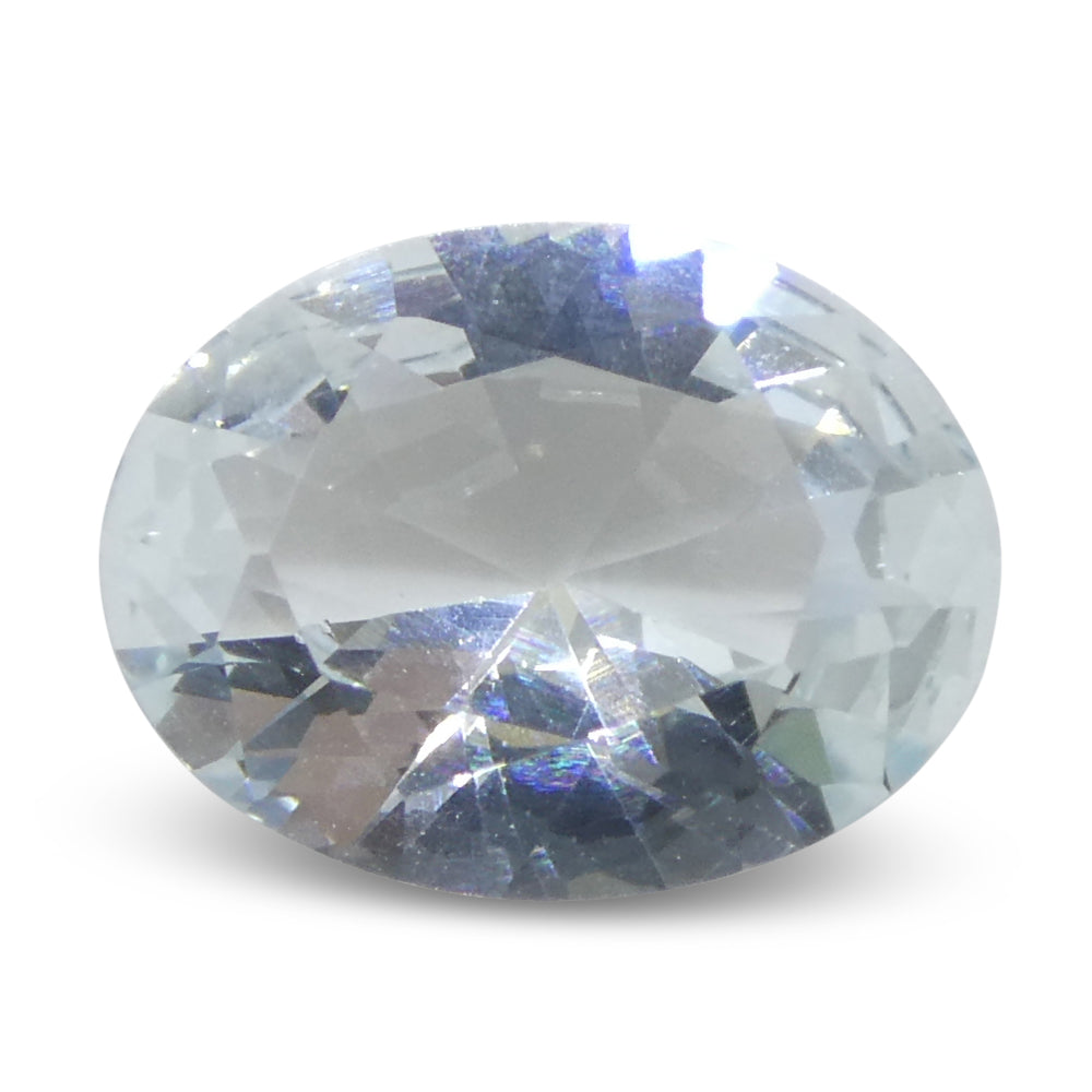 1.41ct Oval Blue Aquamarine from Brazil Unheated - Skyjems Wholesale Gemstones