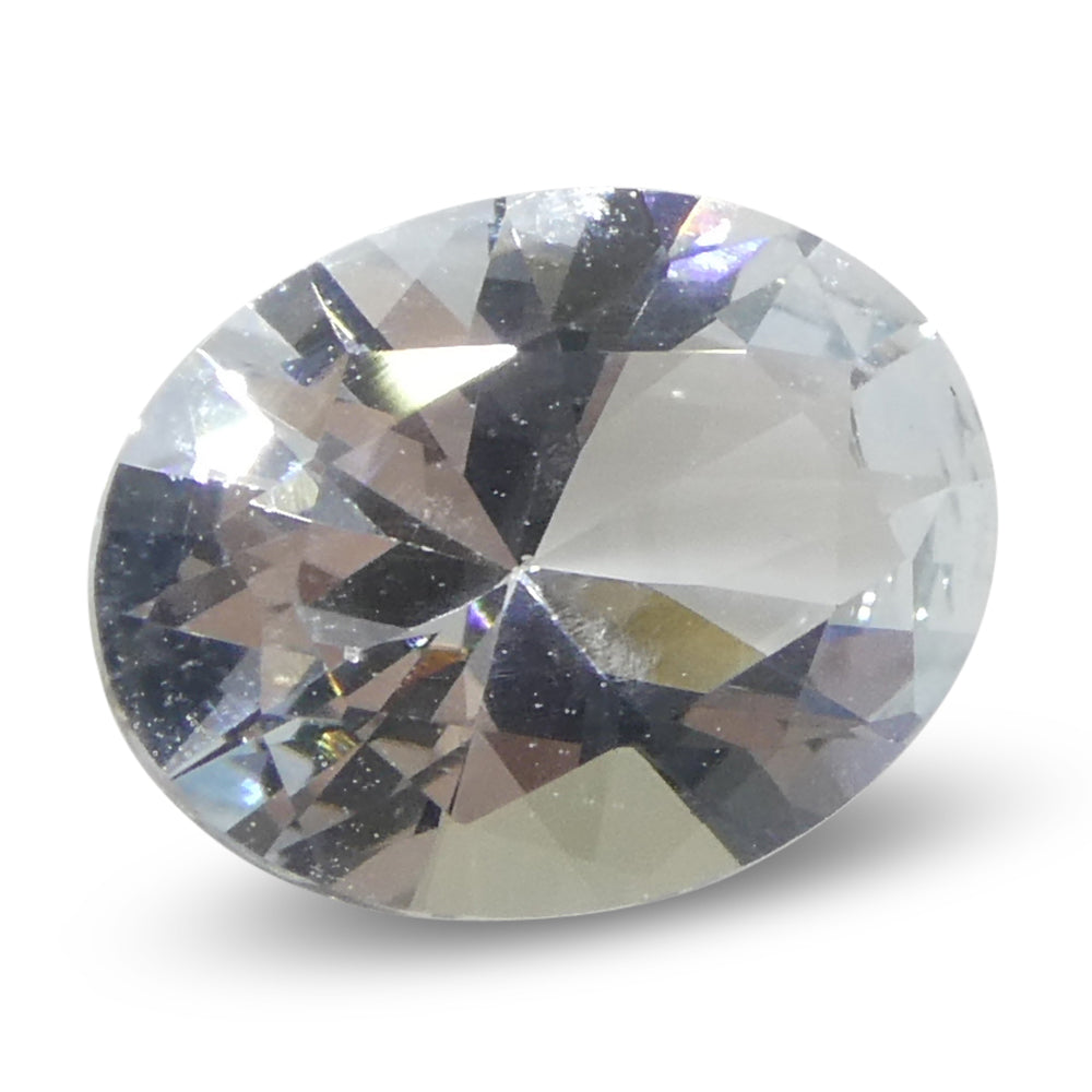 1.38ct Oval Blue Aquamarine from Brazil, unheated natural gemstone by SkyJems, premium Brazilian beryl with brilliant cut