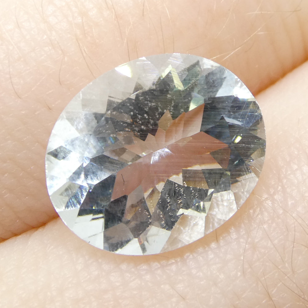 3.48ct Brazilian Blue Aquamarine Oval Gemstone from SkyJems Rare Unheated Natural Beryl Collection