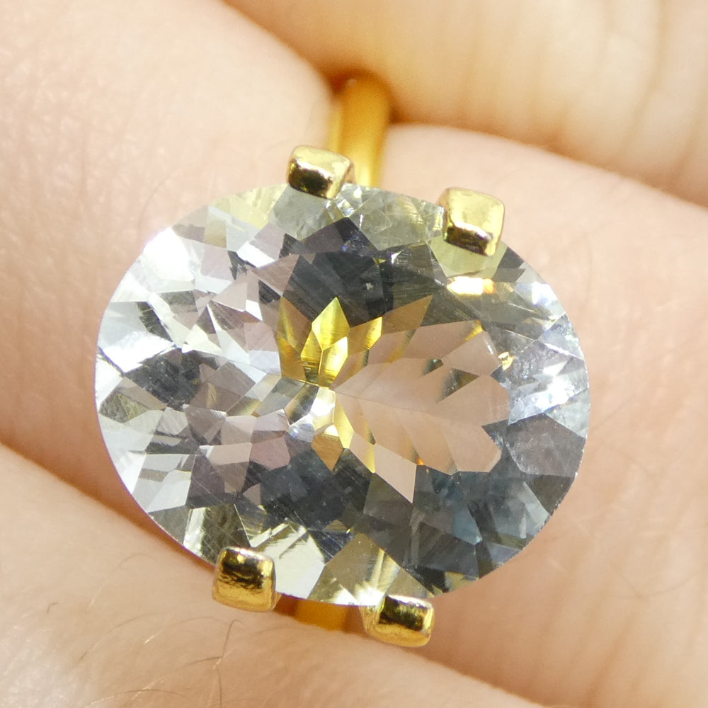 3.48ct Brazilian Blue Aquamarine Oval Gemstone from SkyJems Rare Unheated Natural Beryl Collection