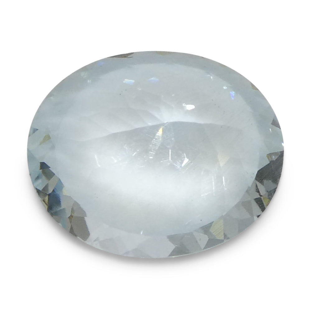 3.48ct Oval Blue Aquamarine from Brazil Unheated - Skyjems Wholesale Gemstones