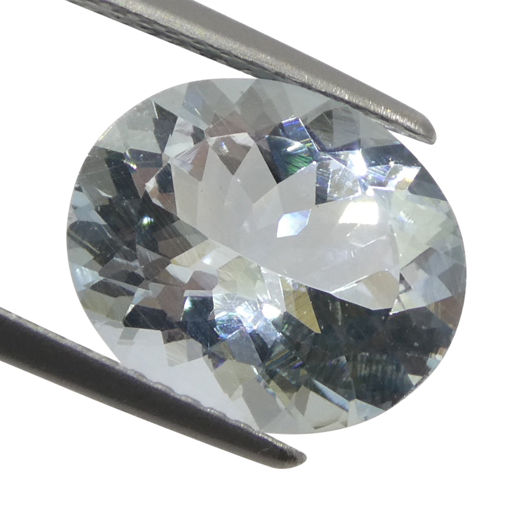 3.48ct Brazilian Blue Aquamarine Oval Gemstone from SkyJems Rare Unheated Natural Beryl Collection