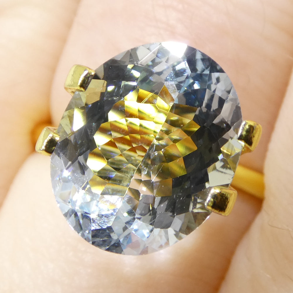 3.84ct Brazilian Blue Aquamarine Oval Gemstone from SkyJems - Unheated Natural Beryl Fine Jewelry Stone
