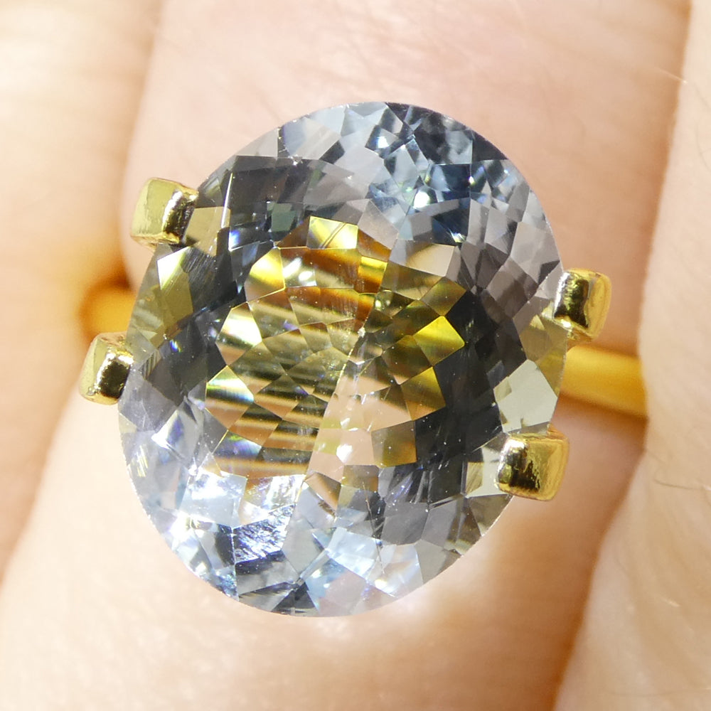 3.84ct Brazilian Blue Aquamarine Oval Gemstone from SkyJems' Rare Unheated Beryl Collection