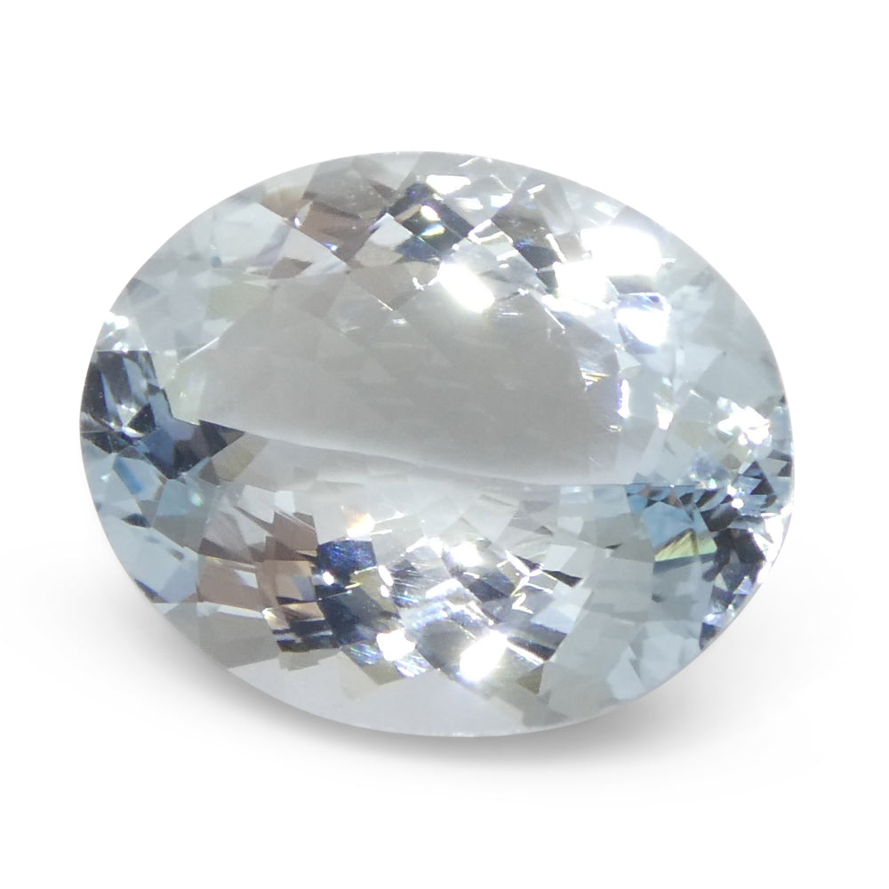 3.84ct Oval Blue Aquamarine from Brazil Unheated - Skyjems Wholesale Gemstones