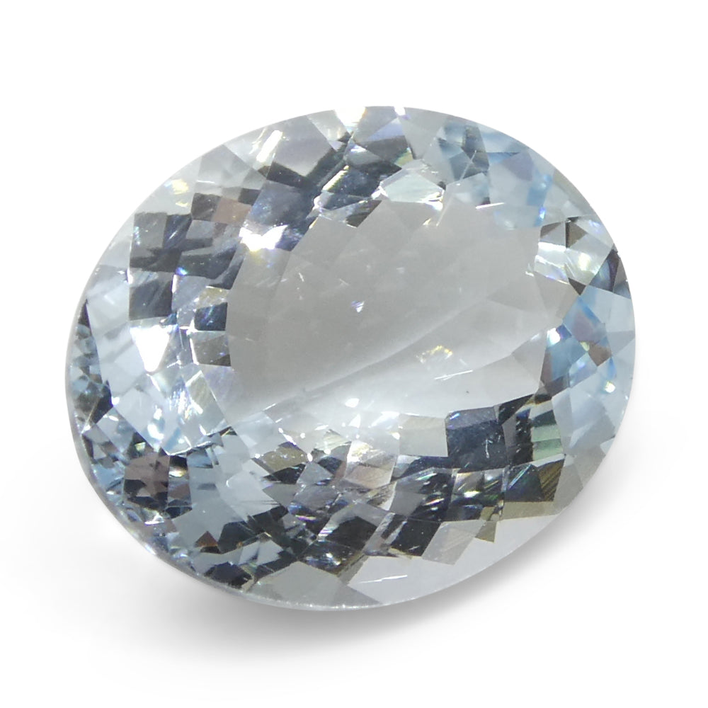 3.84ct Oval Blue Aquamarine from Brazil Unheated - Skyjems Wholesale Gemstones