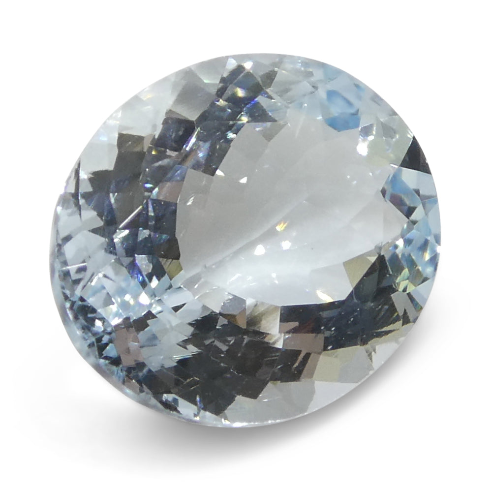 3.84ct Oval Blue Aquamarine from Brazil Unheated - Skyjems Wholesale Gemstones