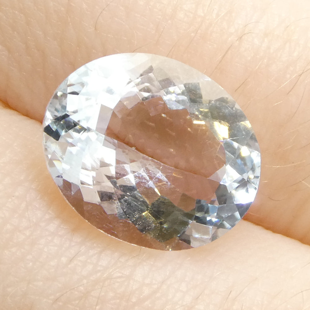 3.84ct Oval Blue Aquamarine from Brazil, unheated natural gemstone by SkyJems, premium Canadian gem specialists