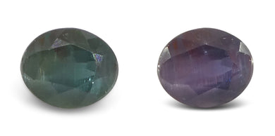 0.58ct Oval Bluish Green to Pinkish Purple Alexandrite from India - Skyjems Wholesale Gemstones