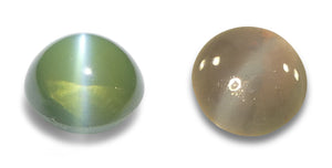 0.94ct Round Cabochon Yellowish Green to Pink-Purple Cat's Eye Alexandrite from India - Skyjems Wholesale Gemstones
