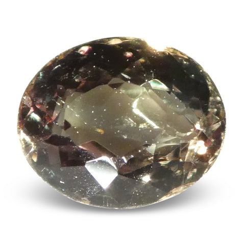 0.54ct Oval Yellowish Green to Yellowish Brown Alexandrite from Sri Lanka, Unheated