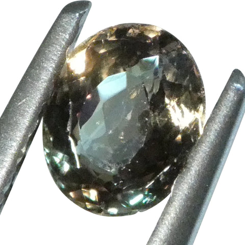 0.54ct Oval Yellowish Green to Yellowish Brown Alexandrite from Sri Lanka, Unheated