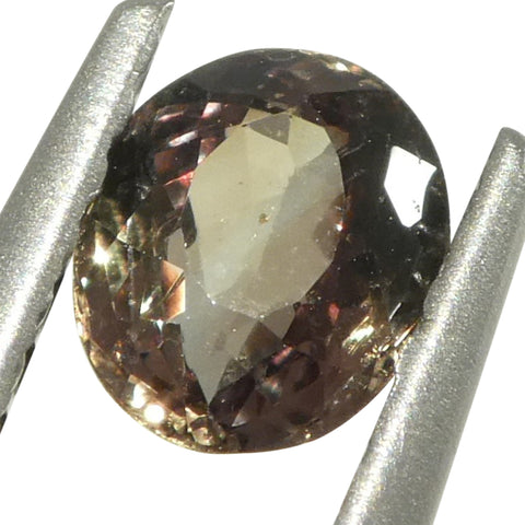 0.54ct Oval Yellowish Green to Yellowish Brown Alexandrite from Sri Lanka, Unheated